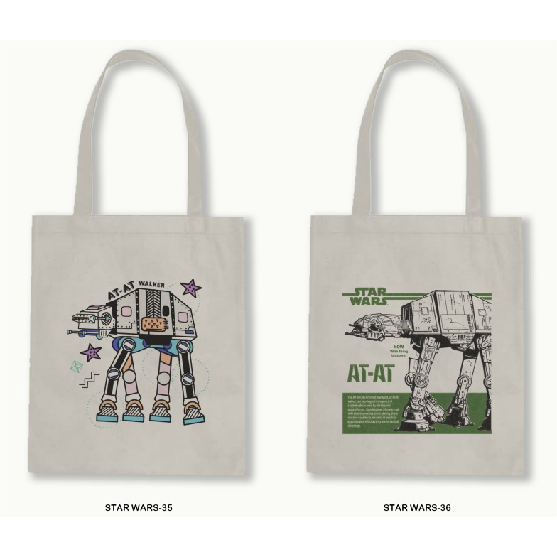 Tas Tote Bag Resleting Kanvas/Blacu  - Star Wars Series.04