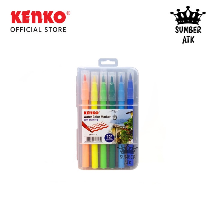 

Berkualitas Color Soft Brush Water Color Kenko 12 Color Warna Brush Marker - 1 Set Gilaa!!!