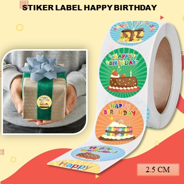 

Stiker Tempel Ulang Tahun Anak Sticker Bulat Happy Birthday Ukuran 2,5cm