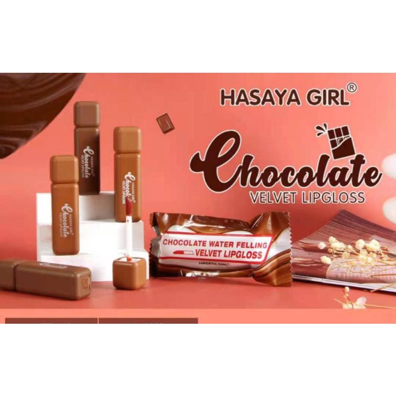 ECER LIP GLOSS HASAYA GIRL/LIP GLOSS  VELVET AROMA CHOCOLATE WATERPROOF NO.HH1062