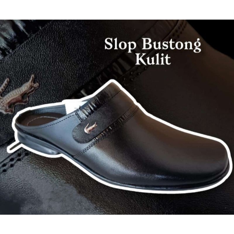 sepatu slop full kulit asli