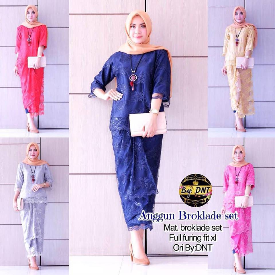 Anggun Broklade Set / Set Batik Wanita Bahan Full Broklat / Set Batik Wanita Pesta Modern