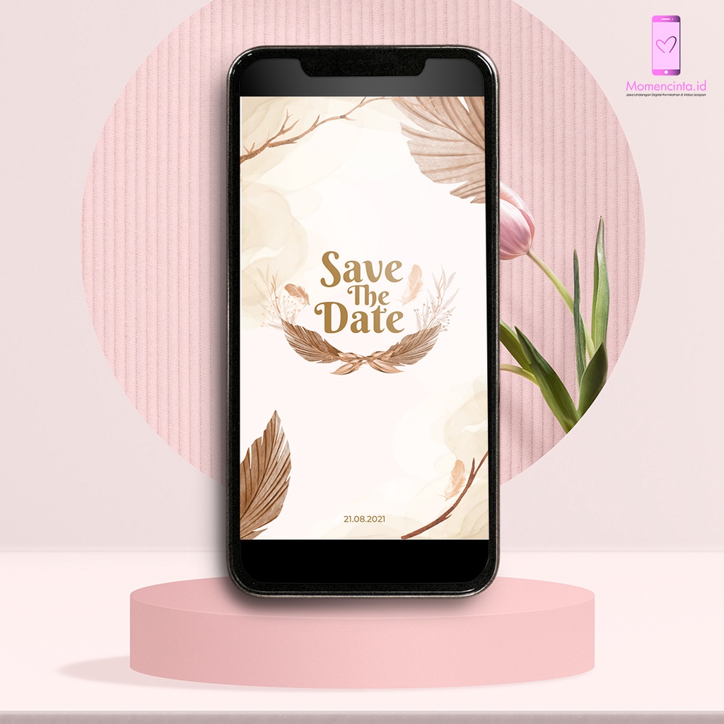 Vidio Video Undangan Pernikahan Digital Online Rustic Tema watercolor
