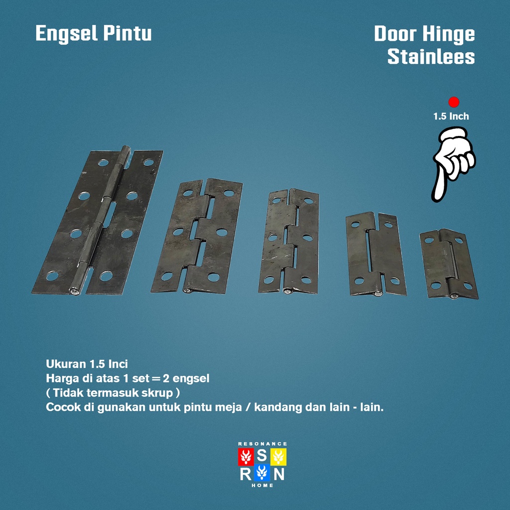 Engsel Kupu Plat Besi 1.5 Inci Hinges Resonance Home