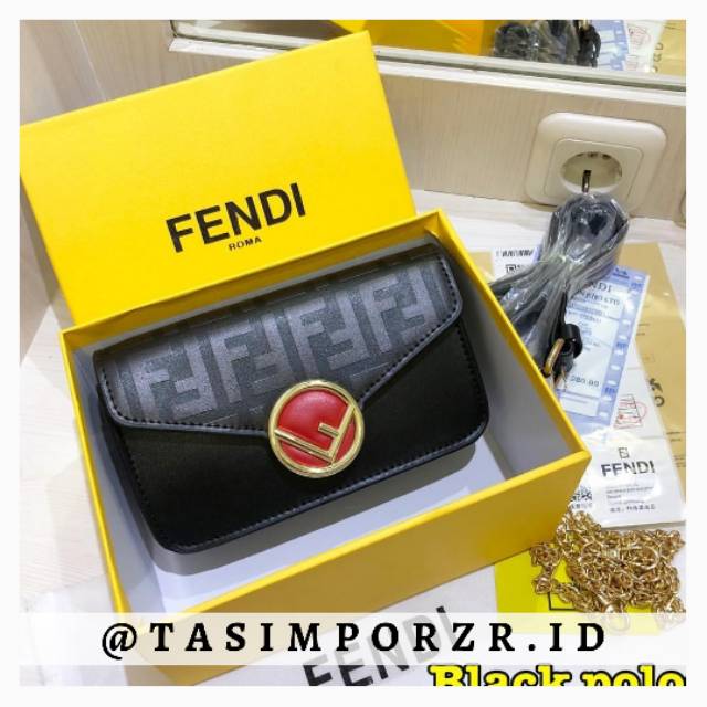 SALE  Tas Fendi Free Box Kualitas Platinum -Tas clutch fendi realpict & video tas pinggang fendi