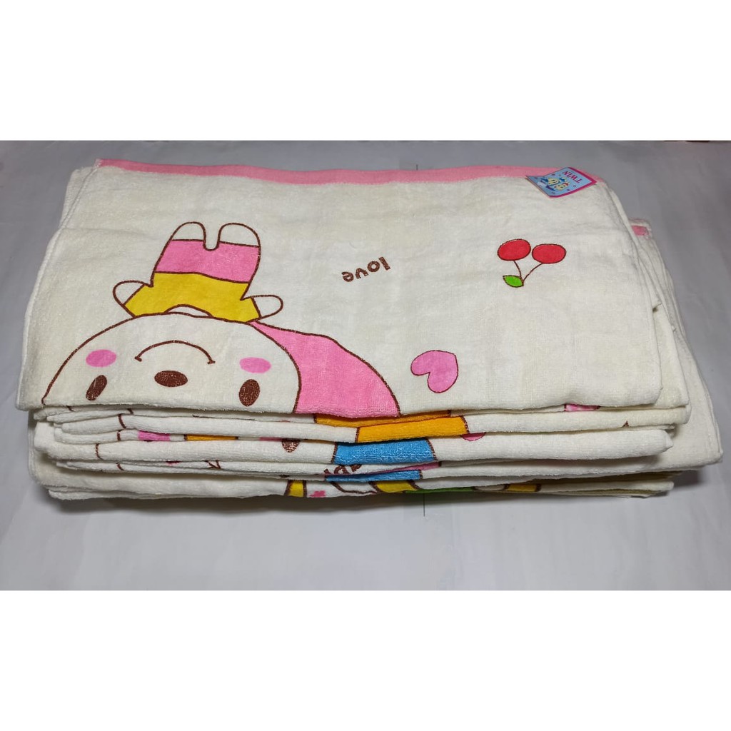 Twin Gold - 1 Pcs Handuk bayi, Perlengkapan mandi bayi 50 X 100 CM ( Warna Krem ) ~ Sahabi