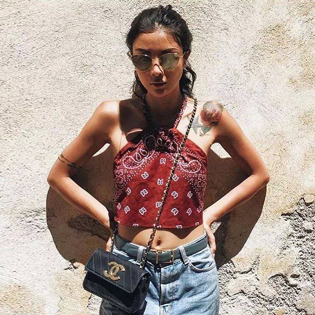 Halter maroon batik top - BIKINIBANDIT