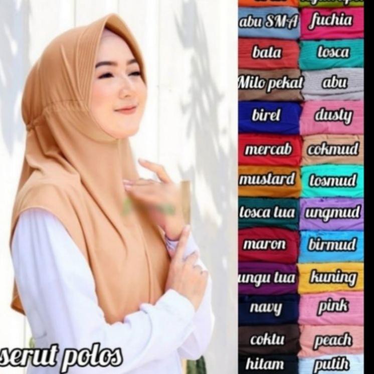 Grosir Jilbab Serut Polos /Jilbab Serut Jokowi/ Jilbab Serut Jersey Licra Murah