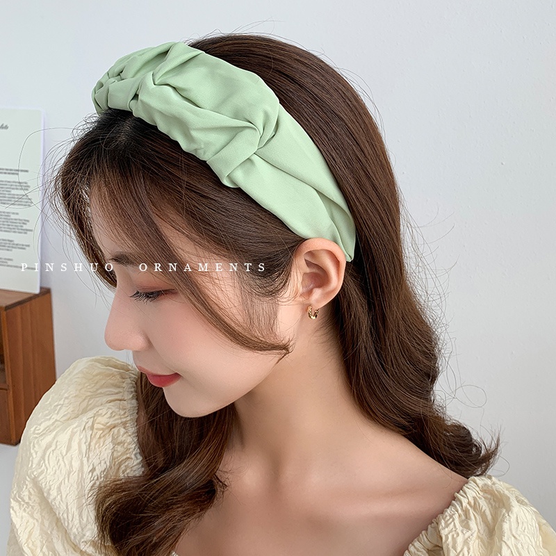 Scrunchie Bando Headband Satin Big Ruffle Premium | Bando Korea Big Ruffle Aksesoris Rambut Import