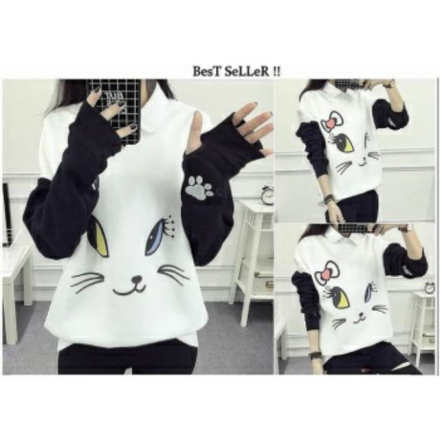 LL- SW Roundhand Cat Bahan bebytery fit L (tanpa kerah)