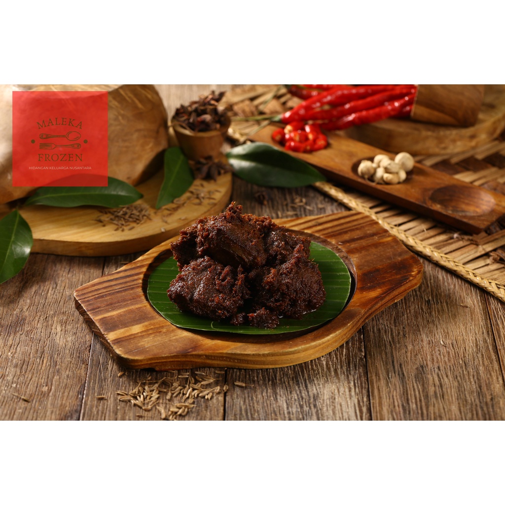 

Rendang Kering Sapi Lokal Maleka Frozen ( Resep Mandeh ) Gratis Sambal - 300gr