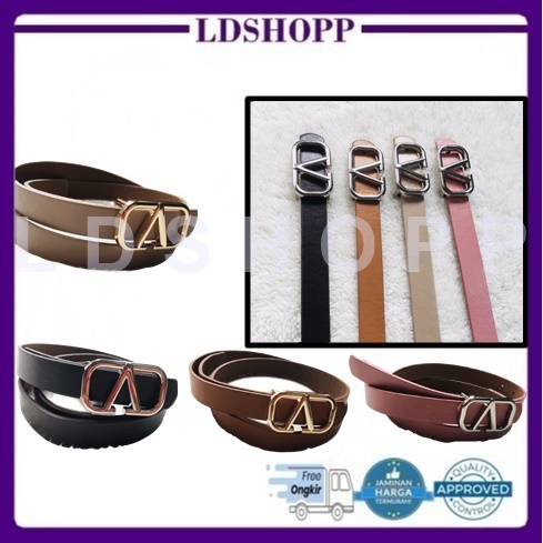 LDS Ikat Pinggang V Belt Thin Tali Pinggang Wanita Fashion Sabuk Kulit Import Murah