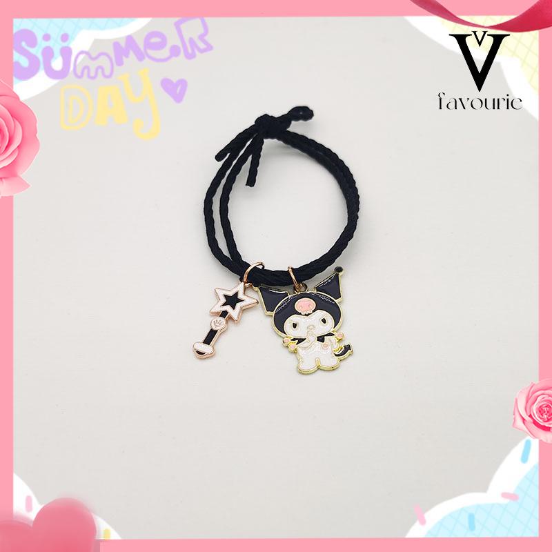 [COD]Gelang Tali Kepala Kuromi Induksi Karet Gelang Magnet Menarik Kartun Karet Cincin Rambut Tali-FA