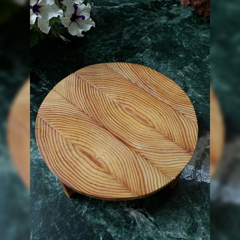 Meja Kue Tart Bolu End Grain Jati Belanda Props Foto Masakan Jajanan Makanan