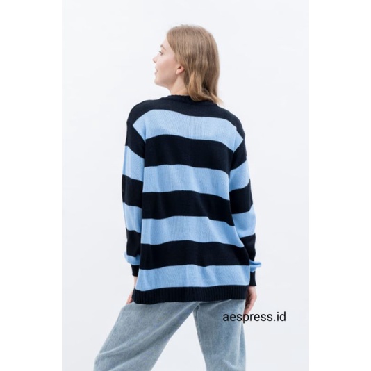 Cardigan Tate knit blue oversize