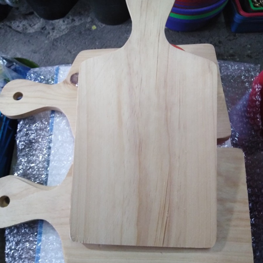 (PDW) Talenan Kayu Gagang Serbaguna Wooden Cutting Board Properti