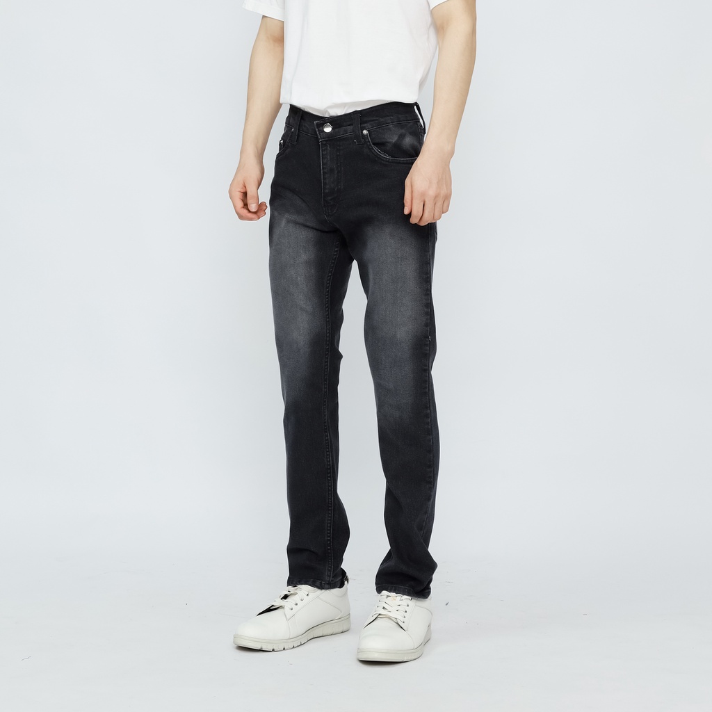 Fathco -  Celana Denim Slim fit Pria Black Scrub