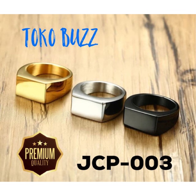 Cincin Pria Titanium Gold Silver Black Elegant Fashion JCP-003