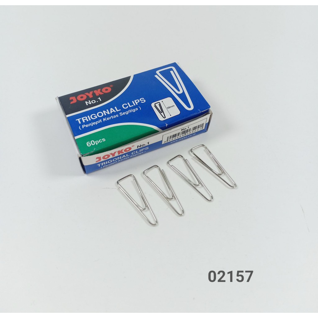 

Trigonal Clips Penjepit Kertas Segitiga Joyko No. 1 - 02157
