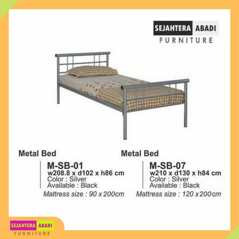 Ranjang Besi - Metal Bed Single ranjang single ranjang tunggal Tanpa Kasur Murah EXPO ukuran 90x200 