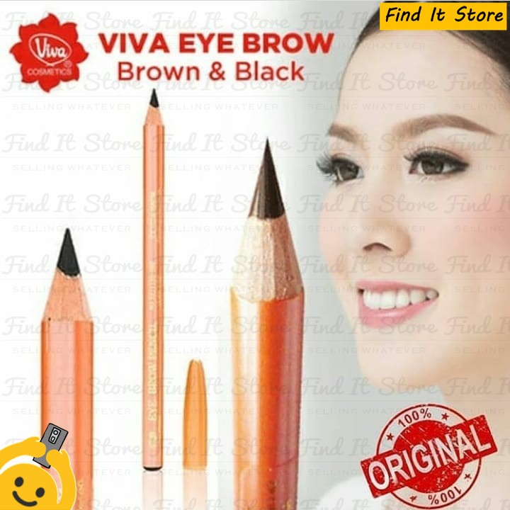 Viva Queen eyebrow Pensil Alis Original Black Brown Dark Brown BPOM