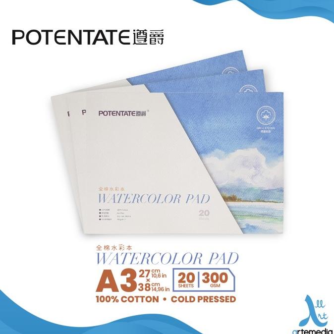 

Kertas Cat Air Potentate Cotton A3 Watercolor Paper Pad