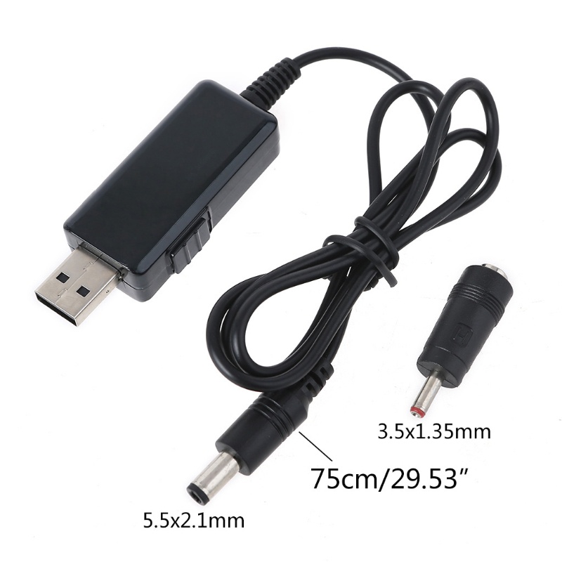 btsg USB DC 5V to DC 9V 12V Step Up Converter Cable 75cm/ 29.52IN USB Boost Cable