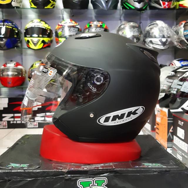 INK HELM CENTRO  BLACK DOF HITAM POLOS