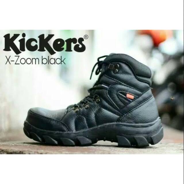 Sepatu Kulit Pria Sepatu Boots Safety Kulit Asli Sepatu Kickers Boots