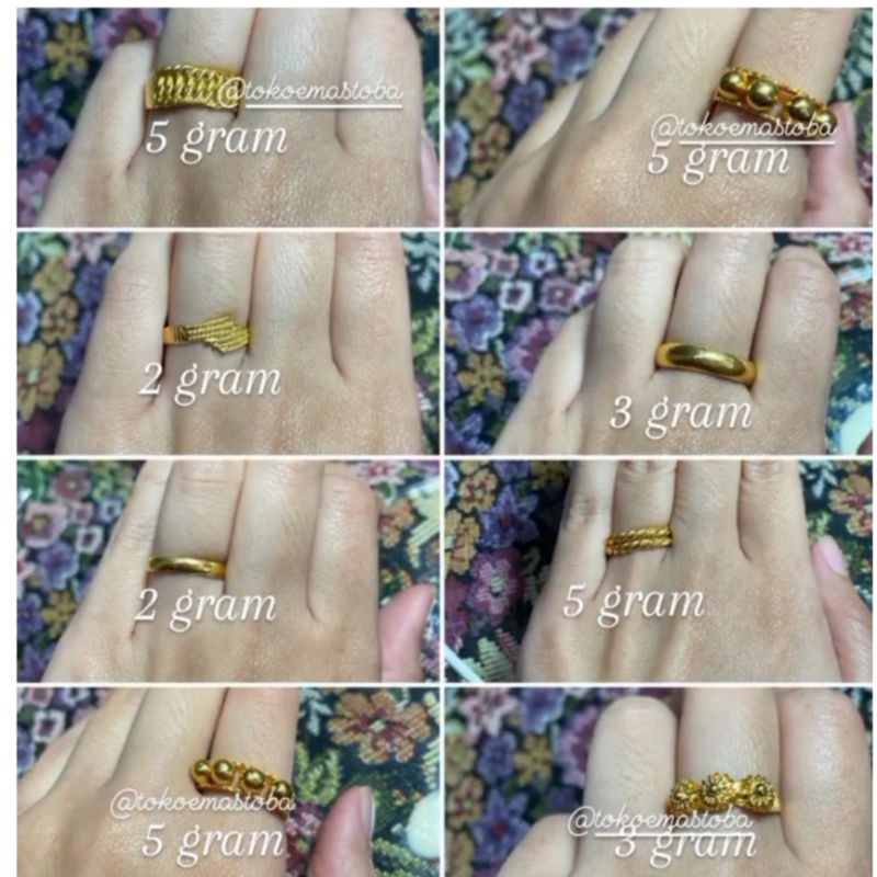 acc cincin aneka model emas 24k 99.9% emas toba