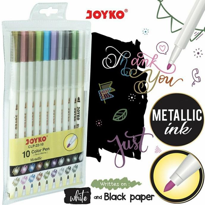 

(BISA COD) JOYKO CLP 22 METALLIC SET 10 PEN GEL WARNA METALIK SPECIAL Kode 494