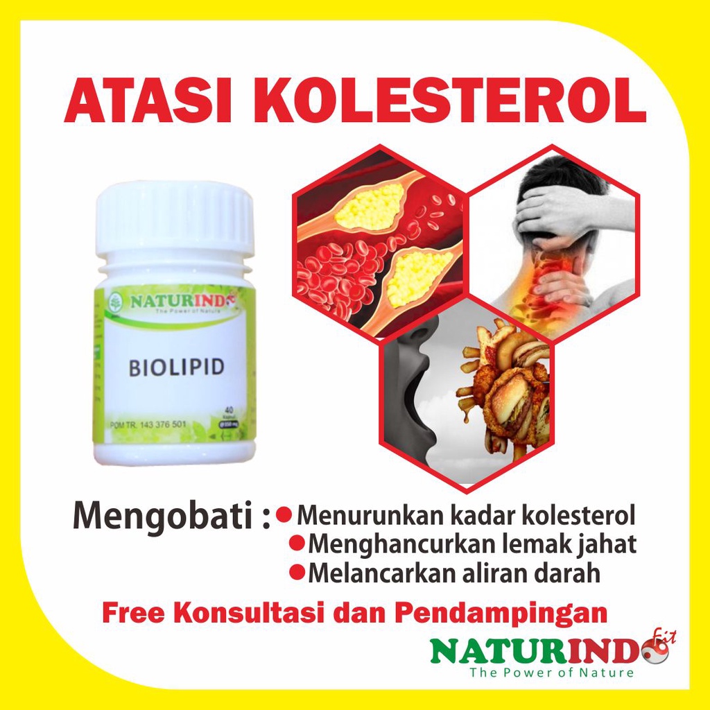 Biolipid Obat Herbal Kolesterol Menghancurkan lemak jahat melancarkan aliran darah Naturindo-Biolipid
