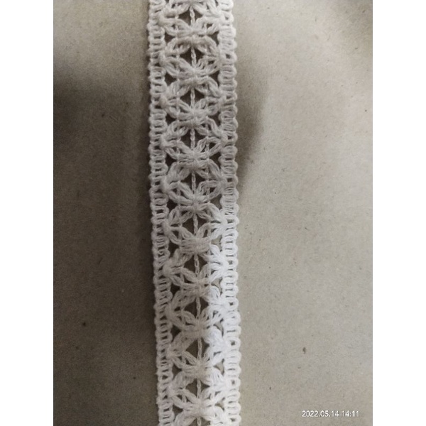 Renda rajut/kait tengahan renda bordir renda pita tengah renda putih renda bordir