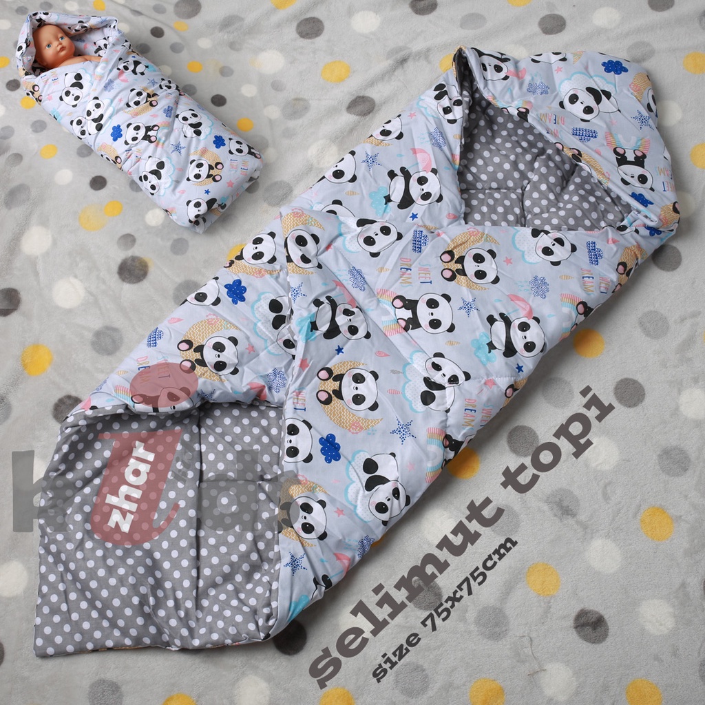 FREE TAS MIKA!! Selimut bayi topi bayi - baby blanket - hoodie blanket baby / kado lahiran bayi