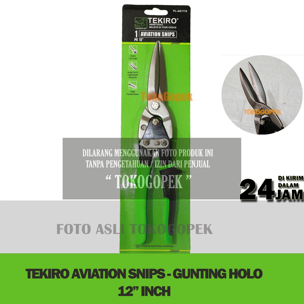 TEKIRO AVIATION SNIPS 12&quot; INCH - GUNTING BAJA RINGAN HOLO SENG