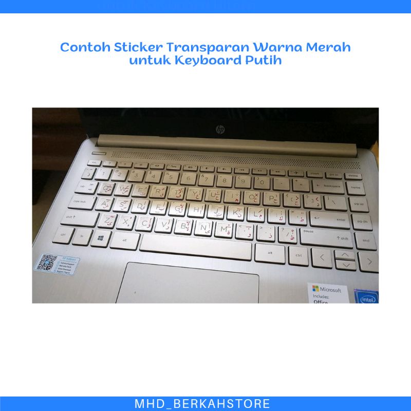 [5 warna] Sticker Keyboard Transparan | Stiker Keyboard Arab Transparant | stiker ketik huruf arab Hijaiyah/ for laptop/ PC/ notebook