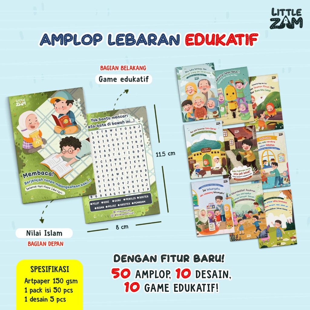 

Amplop Little Zam Game Edukatif 1 Pack 50PCS