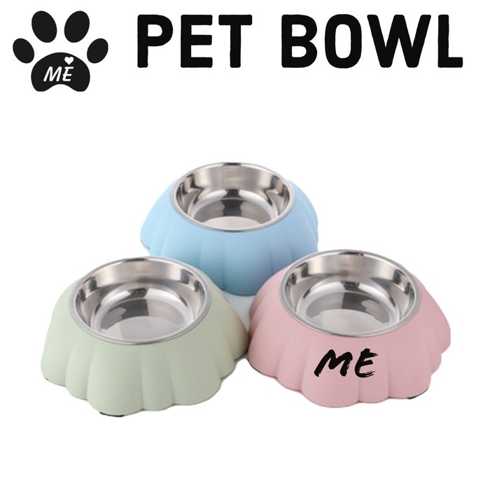 Pet Bowl Anti Slip &quot;MOUNTAIN STAINLESS&quot; Tempat Makan Minum Hewan