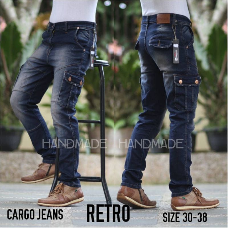 celana kargo jeans jeans pria