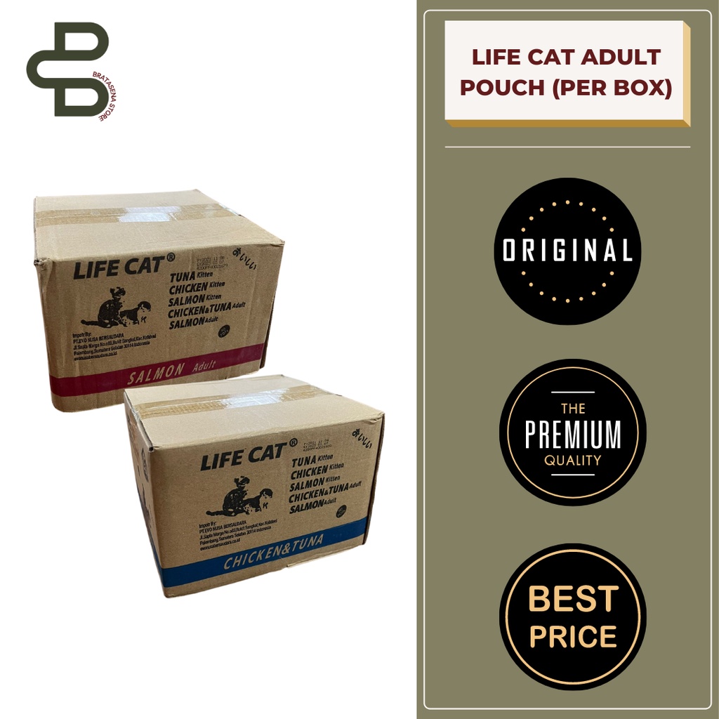 MAKANAN BASAH LIFE CAT (ADULT) WET FOOD POUCH 85GR (PER BOX/24 PCS)