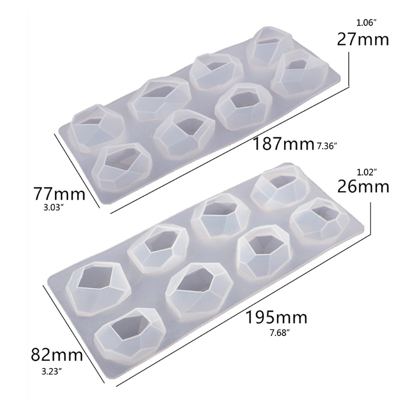 SIY  2 Styles Irregular Geometric Section Crystal Ore Epoxy Resin Mold Stones Ornaments Making Silicone Mould DIY Crafts Home Decorations Casting Tools