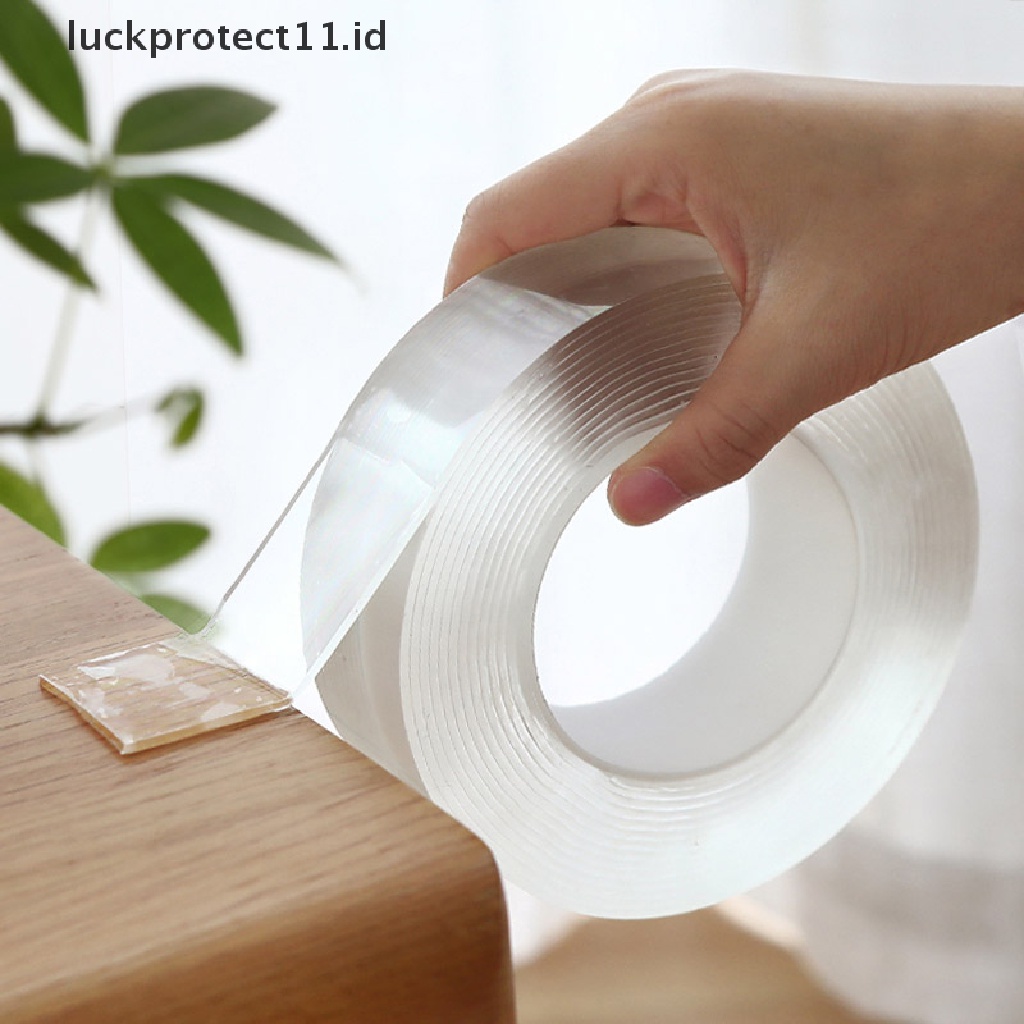 //HG&amp;ID// Transparent Nano Tape Washable Reusable Double-Sided Tape Removable Adhesive  .