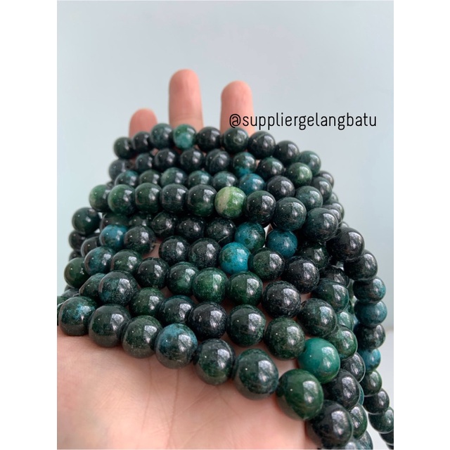 renceng batu green chrysocolla 12mm bacan akik hijau corak natural