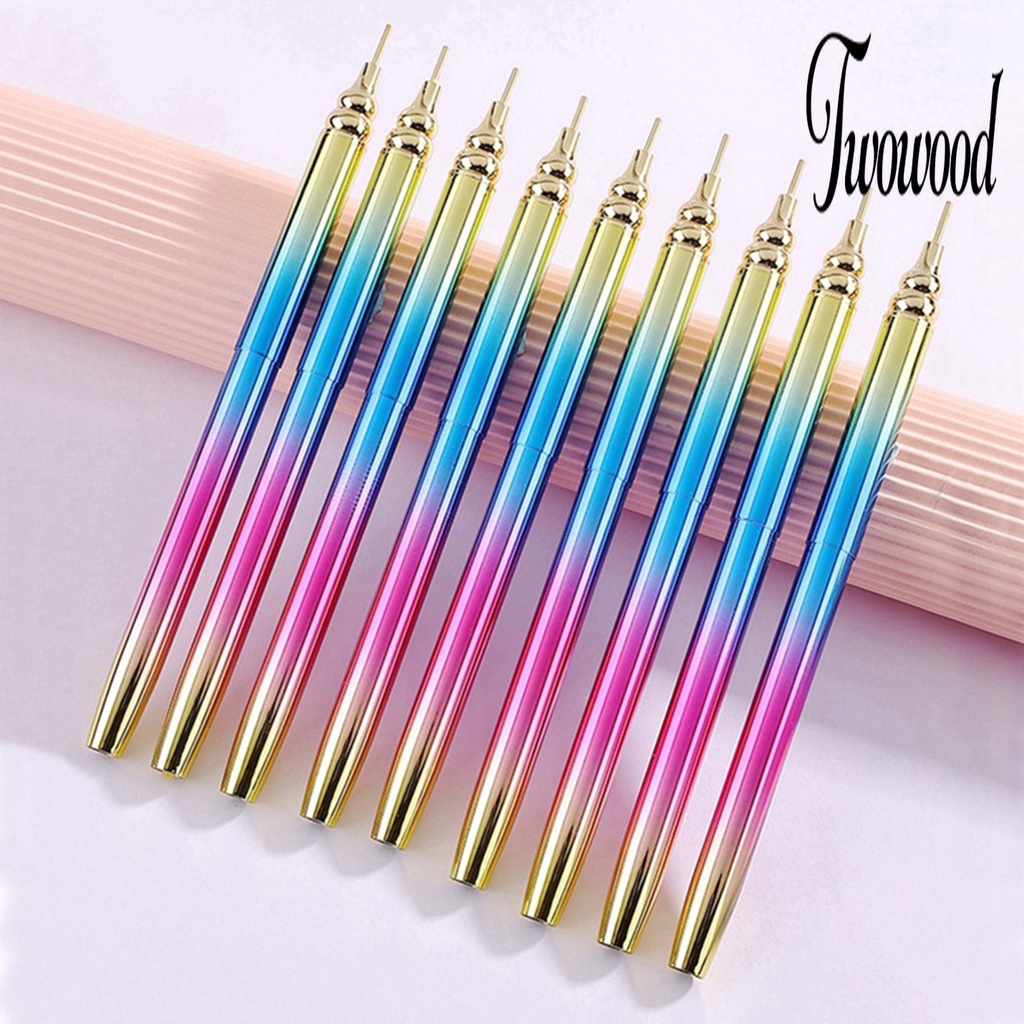 Pena Bor Dotting Kepala Ganda Bahan Stainless Steel Tahan Karat Untuk Alat Lukisan Manicure Nail Art