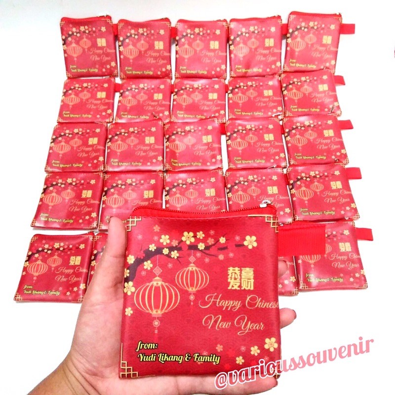 Custom Tambah Nama Dompet Kotak Biasa Size 11x11cm Angpao Imlek Shio Kelinci Tahun 2023 Lebaran Natal