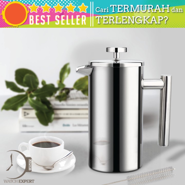 BAYAR DI TEMPAT Pot Stainless Steel 1 Liter French Press Coffee Maker