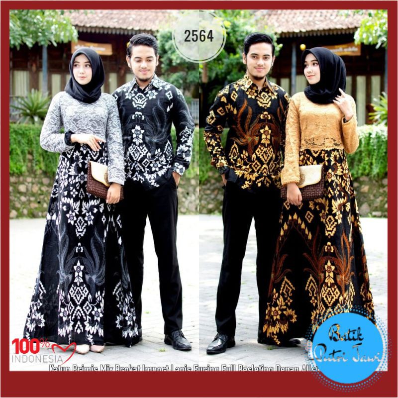 Promo Batik Putri Jawi  Batik Couple Gamis Brokat 2564 - Cinderella Cendrawasih #3 YdJzr0sB3kGyx