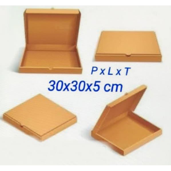 

Premium Box Kardus Dus Kotak Pizza Kue Roti Baju Polos 30X30 X5 Cm >