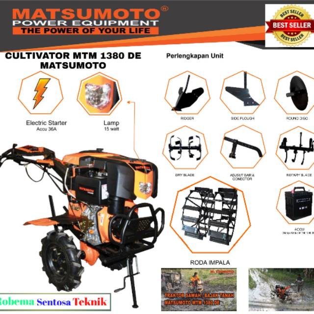 CULTIVATOR MESIN BAJAK SAWAH | MATSUMOTO MTM 1380 DE | TILLER MACHINE