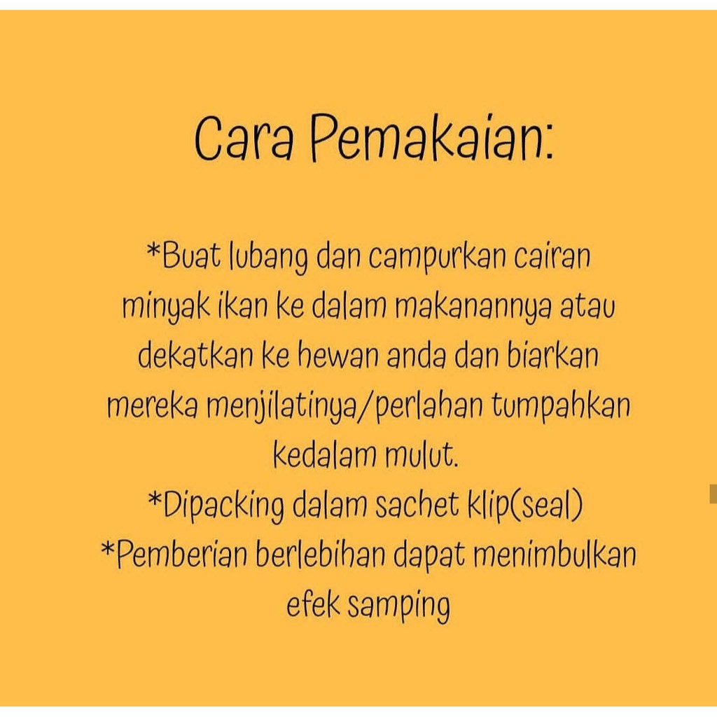 MINYAK IKAN 60 BUTIR VITAMIN UNTUK KUCING ANJING KELINCI HAMSTER BURUNG AYAM DAN PELIHARAAN LAINNYA